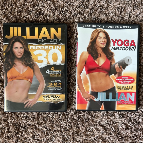 Set of two like new Jillian Michaels DVDs - Ripped in 30 Days and Yoga Meltdown - Picture 1 of 2